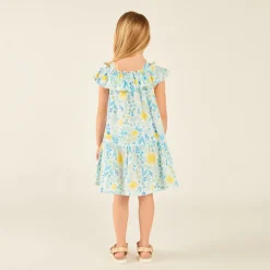 Zomerse gebloemde schouderjurk meisjes
