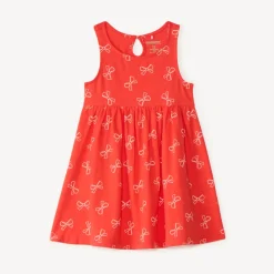 Zomerse jurk zondermouwen met knoopprint meisjes