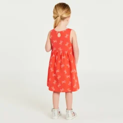 Zomerse jurk zondermouwen met knoopprint meisjes