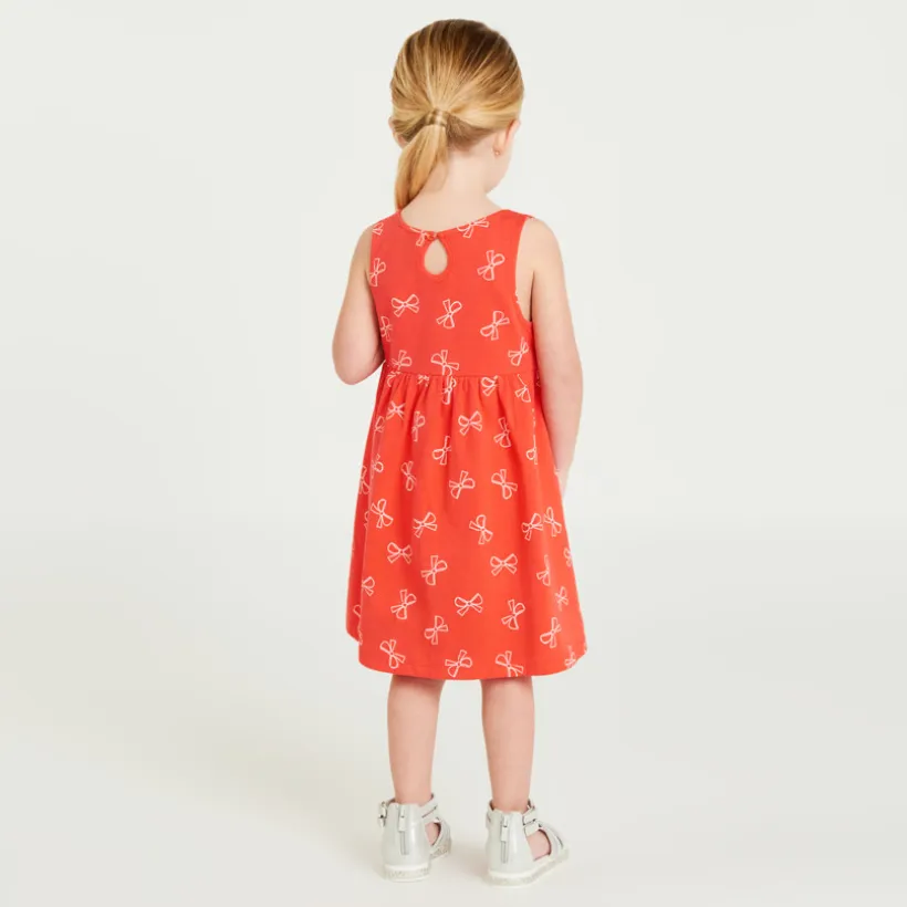 Zomerse jurk zondermouwen met knoopprint meisjes