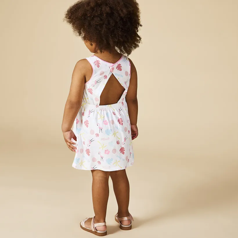 Zonder mouwen exotische print jurk met open rug voor baby meisje