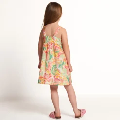 Zonder mouwen in viscose voile met tropisch motief voor meisjes