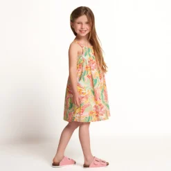 Zonder mouwen in viscose voile met tropisch motief voor meisjes