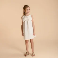 Zonder mouwen jacquard jurk met grote strik meisjes