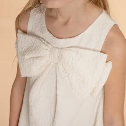 Zonder mouwen jacquard jurk met grote strik meisjes