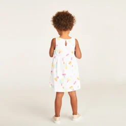 Zonder mouwen meisjesjurk met fantasyprint