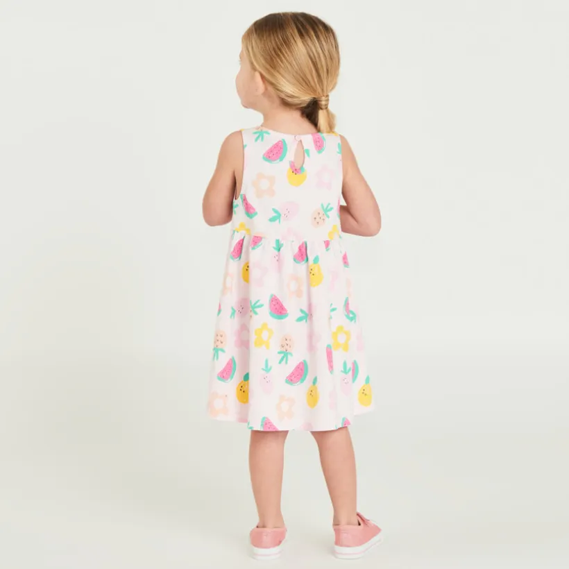Zonder mouwen meisjesjurk met fantasyprint