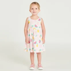 Zonder mouwen meisjesjurk met fantasyprint