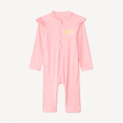 Zonnebrandwerende badpak meisjes in het roze.