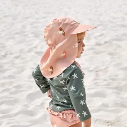 Zonne Cap anti-UV 43-45 (3 tot 6 maanden) Dolphin Peach