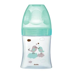 Zuigfles anti-koliek in glas Initiation+ 150 ml 0-6 maanden groen vogels
