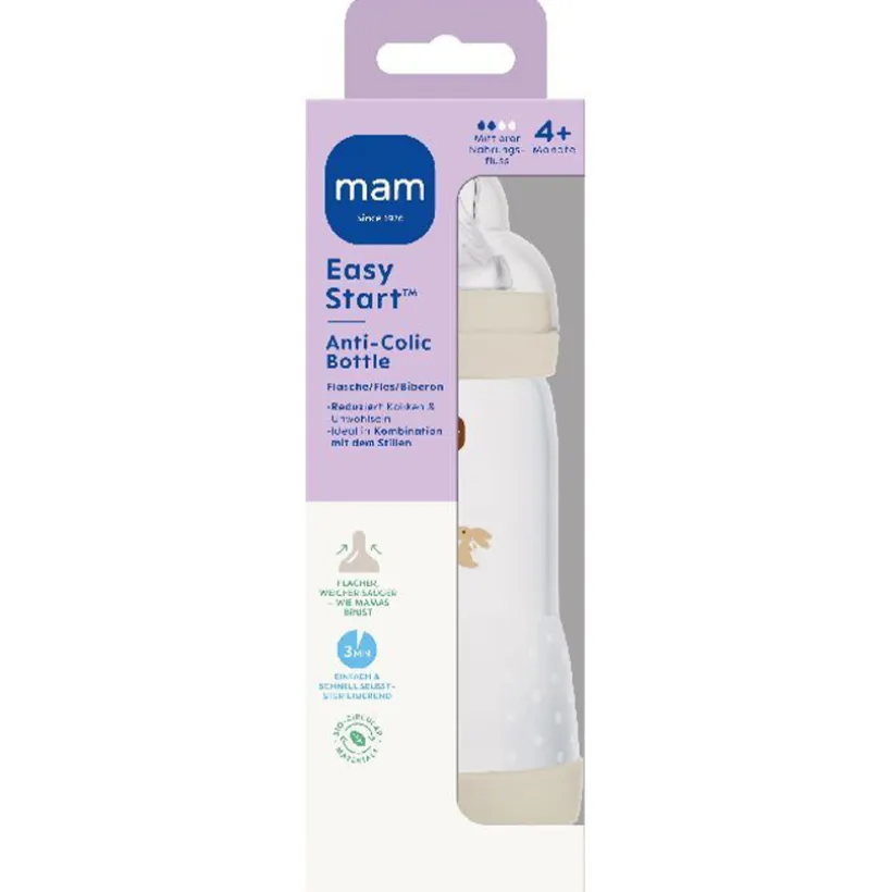 Zuigfles Easy Start anti-koliek 320ml - Uni Beige 4m+
