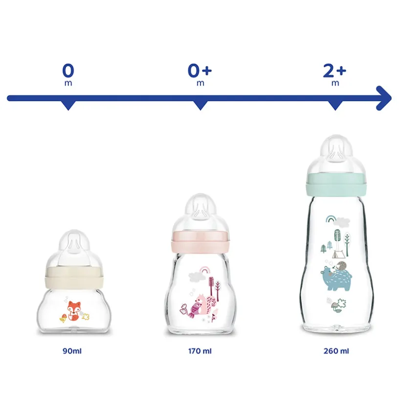 Zuigfles in glas Feel Good 170ml - Mix
