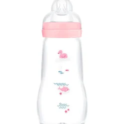 Zuigfles in Glas 260ml Feel Good Pink
