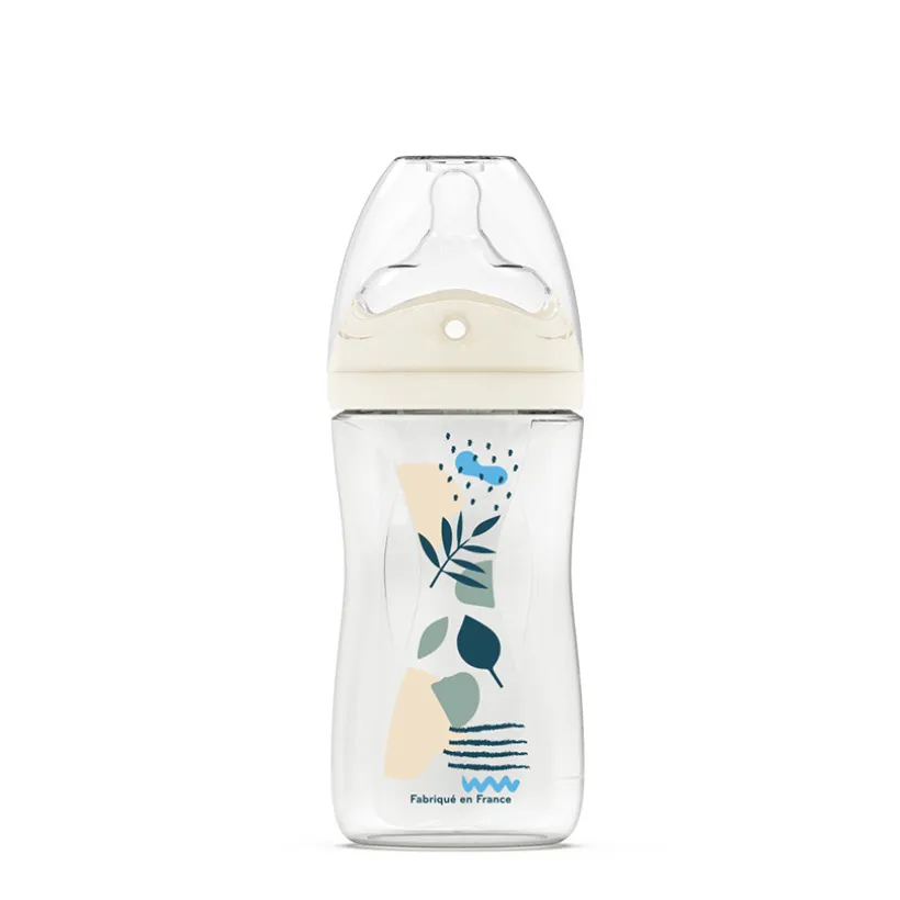 Zuigfles met antikramp siliconenspeen meerdere gaatjes doorstroming 2 270 ml blauw Dodie