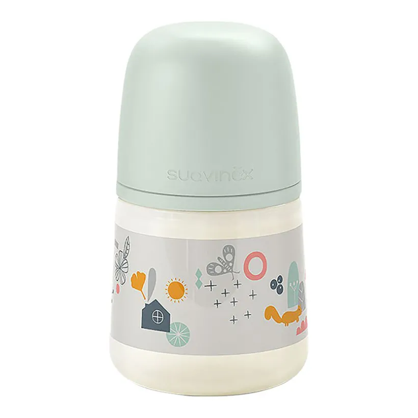 Zuigfles met symmetrische fopspeen SX Pro M 150 ml Walk in the Park Groen