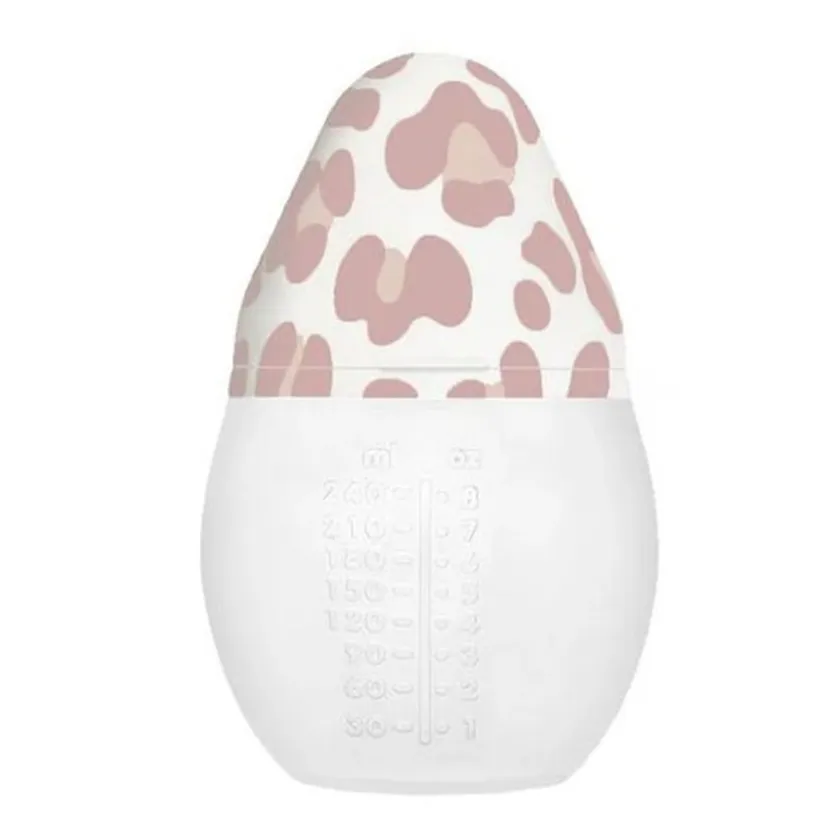 Zuigfles 240ml antibuikkrampjes in silicone Graouu Pink