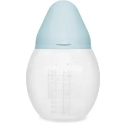 Zuigfles 330ml antibuikkrampjes in silicone Blue Pale