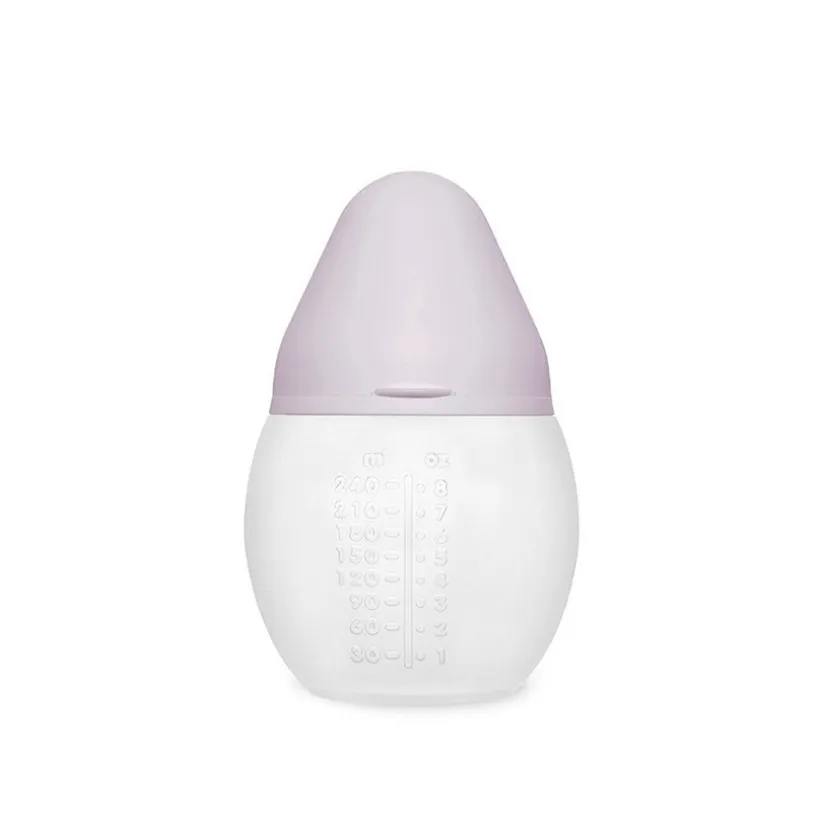 Zuigfles 240ml antibuikkrampjes in silicone Lila