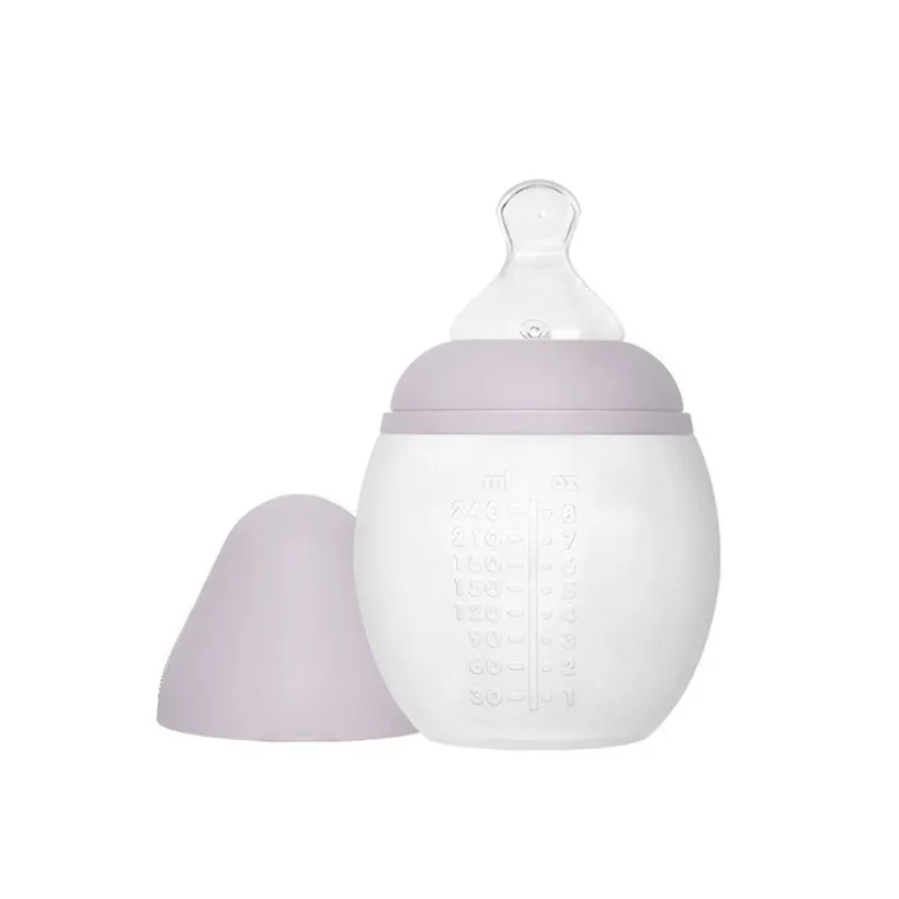 Zuigfles 240ml antibuikkrampjes in silicone Lila