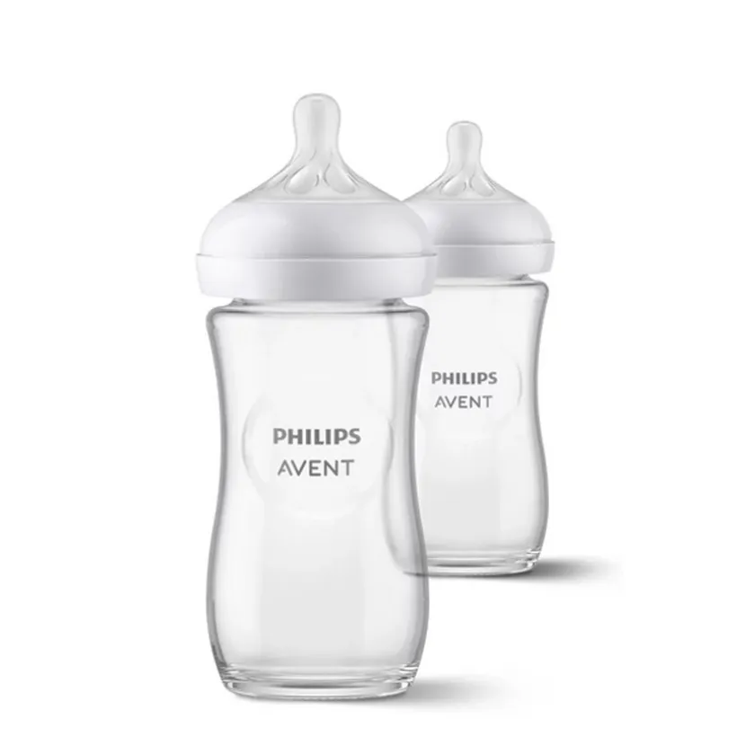 Zuigfles Natural Response 3.0 in Glas 240ml - 2 stuks