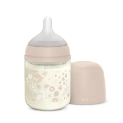 Zuigfles van glas met SX Pro S speen 120ML Wonderland Roos