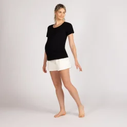 Zwangere fleece short met hoge hoofdband