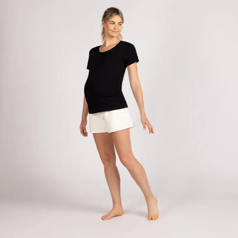Zwangere fleece short met hoge hoofdband