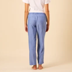 Zwangere gestreepte pyjamabroek met hoge hoofdband