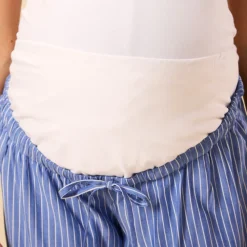 Zwangere gestreepte pyjamabroek met hoge hoofdband