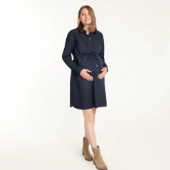 Zwangerschapsdenim blouse jurk