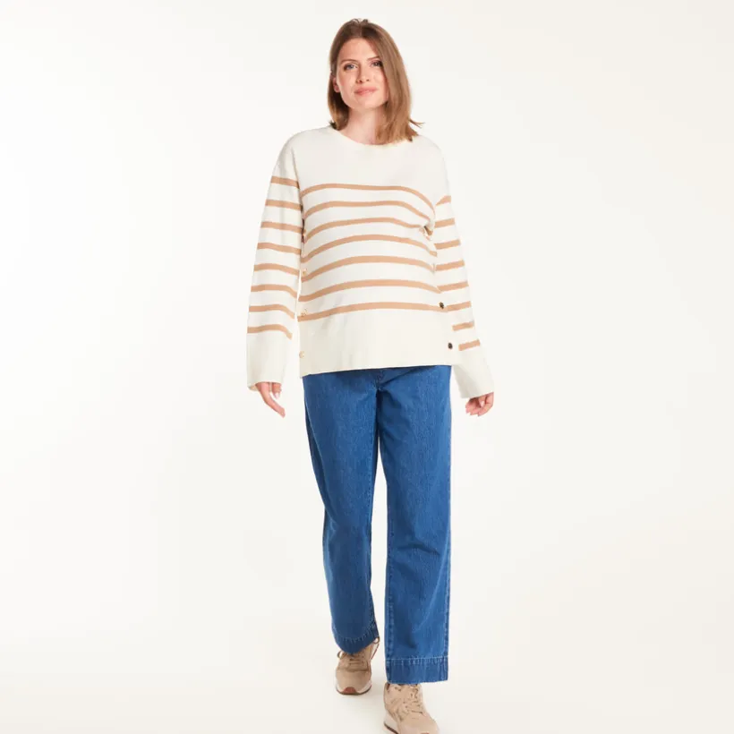 Zwangerschaps- en borstvoedingsstripetshirt