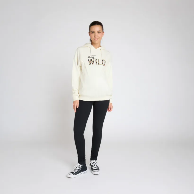 Zwangerschaps- en voedingssweater met rits en Wild print