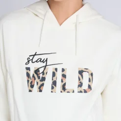 Zwangerschaps- en voedingssweater met rits en Wild print
