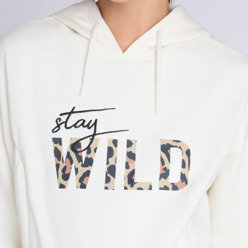 Zwangerschaps- en voedingssweater met rits en Wild print
