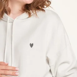 Zwangerschaps hoodie met gebreide hartborduurmotief