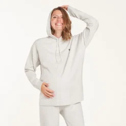 Zwangerschaps hoodie met gebreide hartborduurmotief