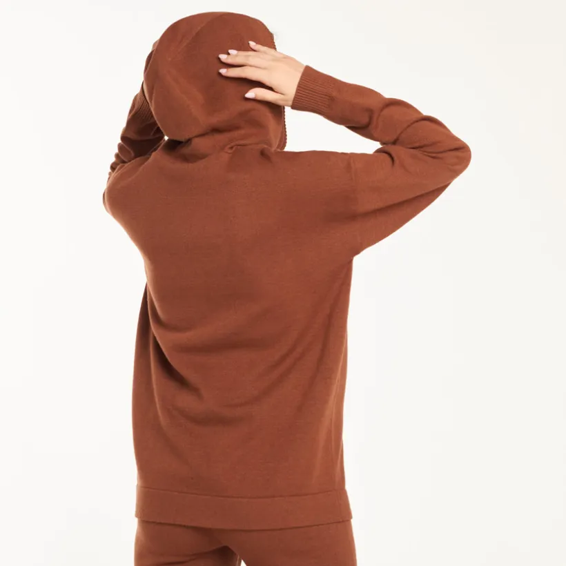 Zwangerschaps hoodie met gebreide hartborduurmotief