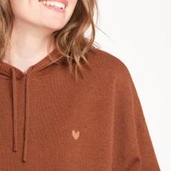 Zwangerschaps hoodie met gebreide hartborduurmotief