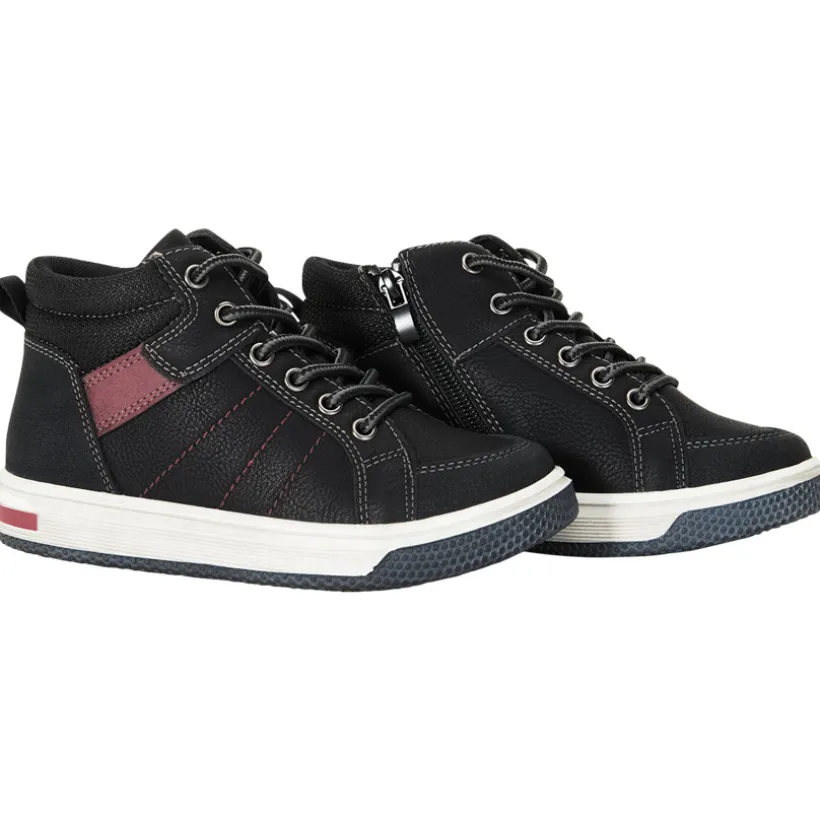 Zwarte booties met rits en veters voor jongen