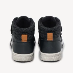 Zwarte laarsjes met drie velcro's voor babyjongens
