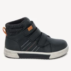 Zwarte laarsjes met drie velcro's voor babyjongens