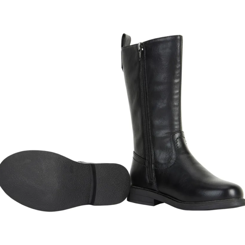 Zwarte laarzen met leder effect meisjes