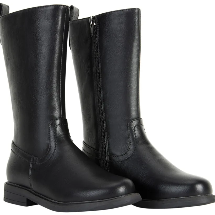 Zwarte laarzen met leder effect meisjes