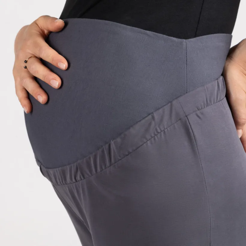 Zwarte zwangerschapsbroek met hoge hoofdband