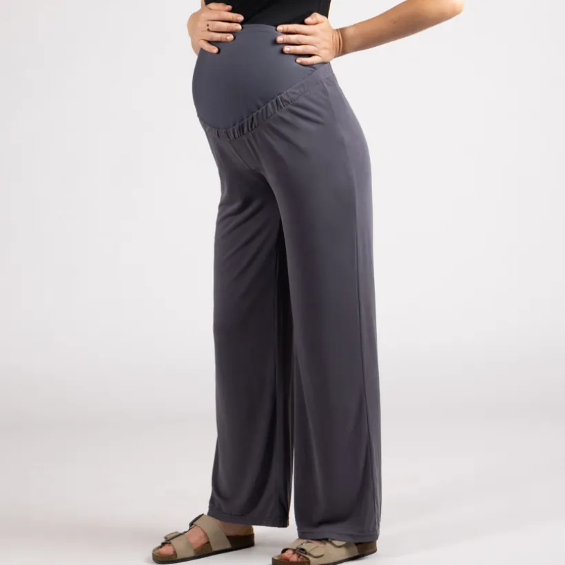 Zwarte zwangerschapsbroek met hoge hoofdband
