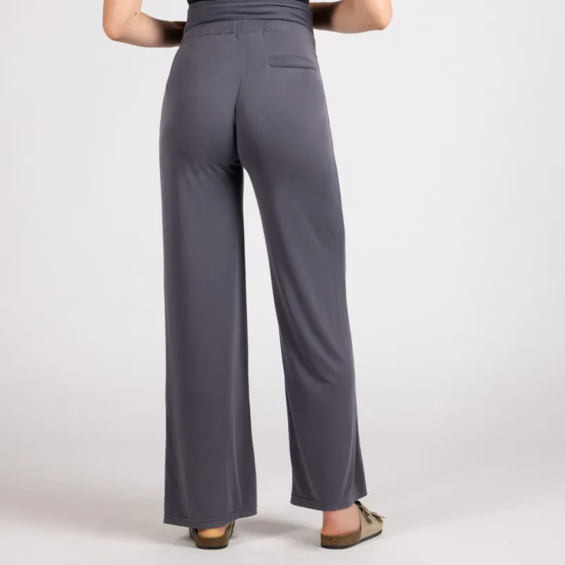 Zwarte zwangerschapsbroek met hoge hoofdband