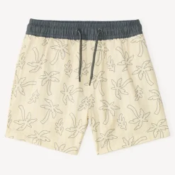 Zwemshort met strepen en palmprint jongens